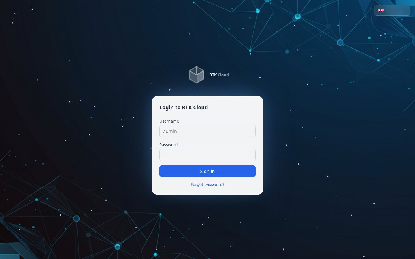Login page